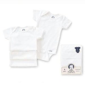 Gerber Childrenswear Organic Onesies Newborn, 4 pack