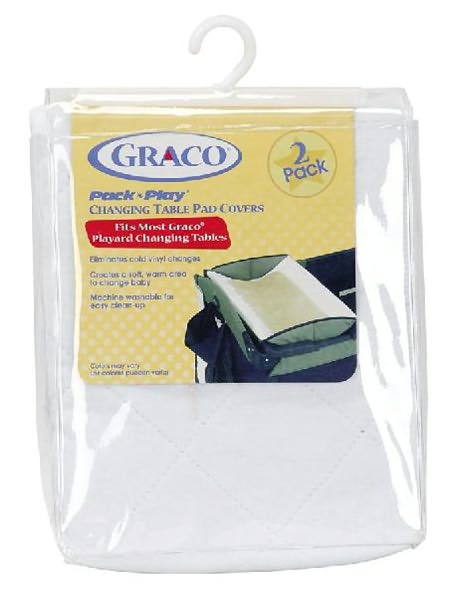 Graco Baby Pack N Play Changing Table Pad Covers, 2pk - White