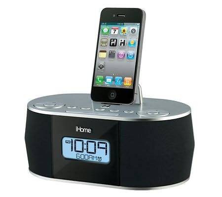 iHome App-Enhanced Dual Alarm Stereo FM Clock Radio for iPad/iPhone/iPod