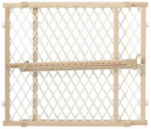 Evenflo G202 Position And Lock Gate - Clear Wood - White Mesh