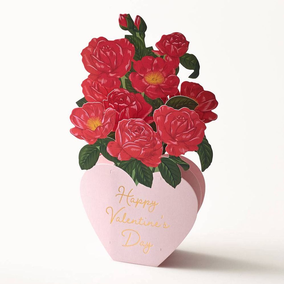Pop Up Rose Bouquet Valentine's Day Card