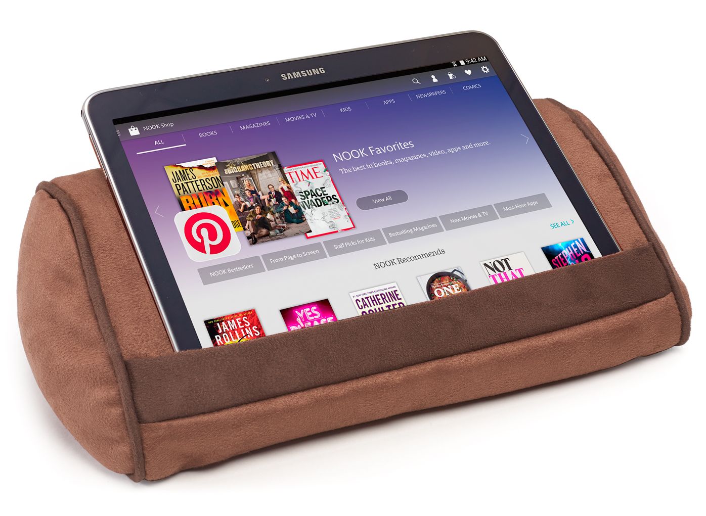 Ultra Suede Tablet Pillow in Brown
