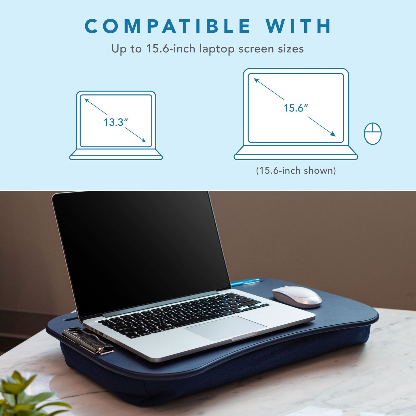 Campus Lap Desk With Clip Medieval Blue
