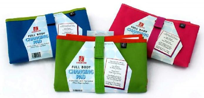 Childress Full Body Changing Pad, Green/ Orange Trim