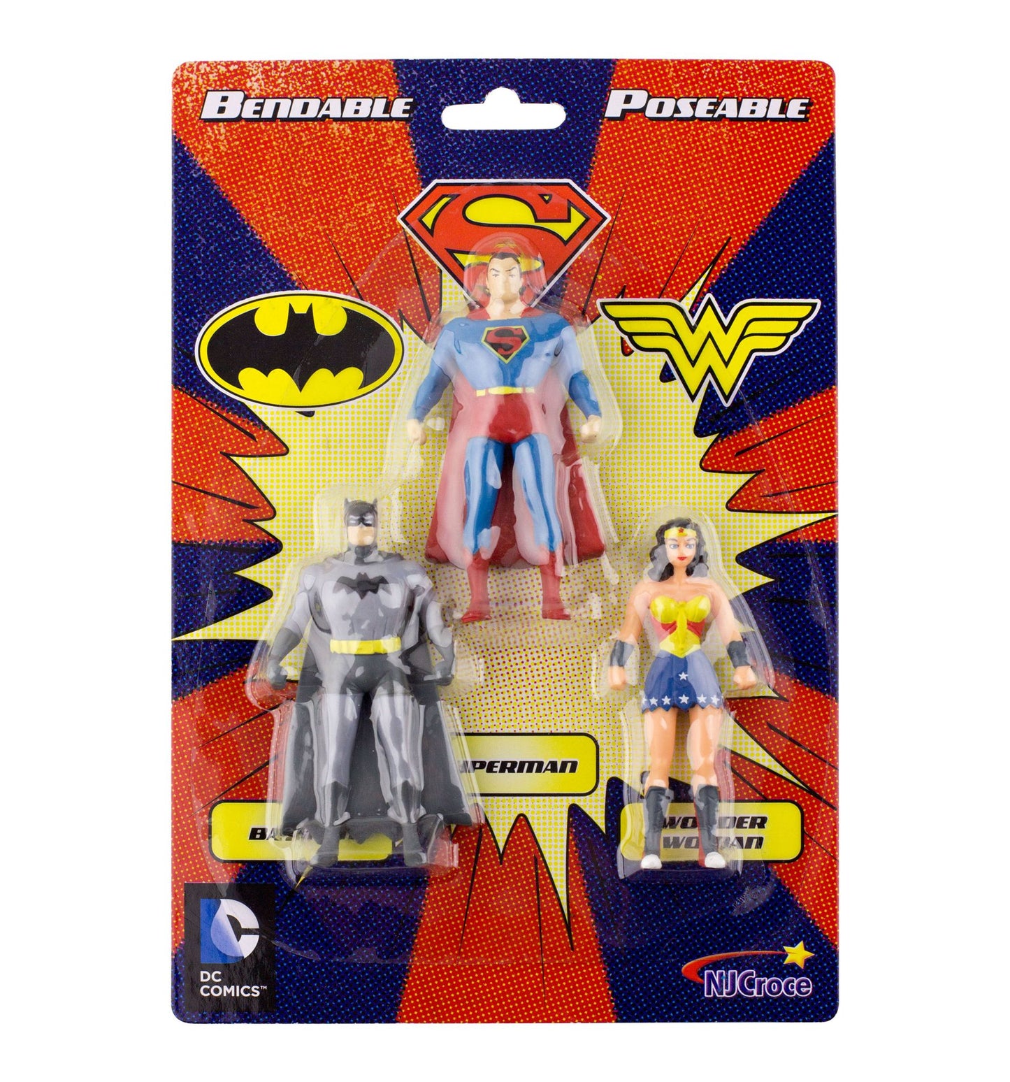 DC Comics Mini 3-Pack of Figures: Batman, Superman, Wonder Woman