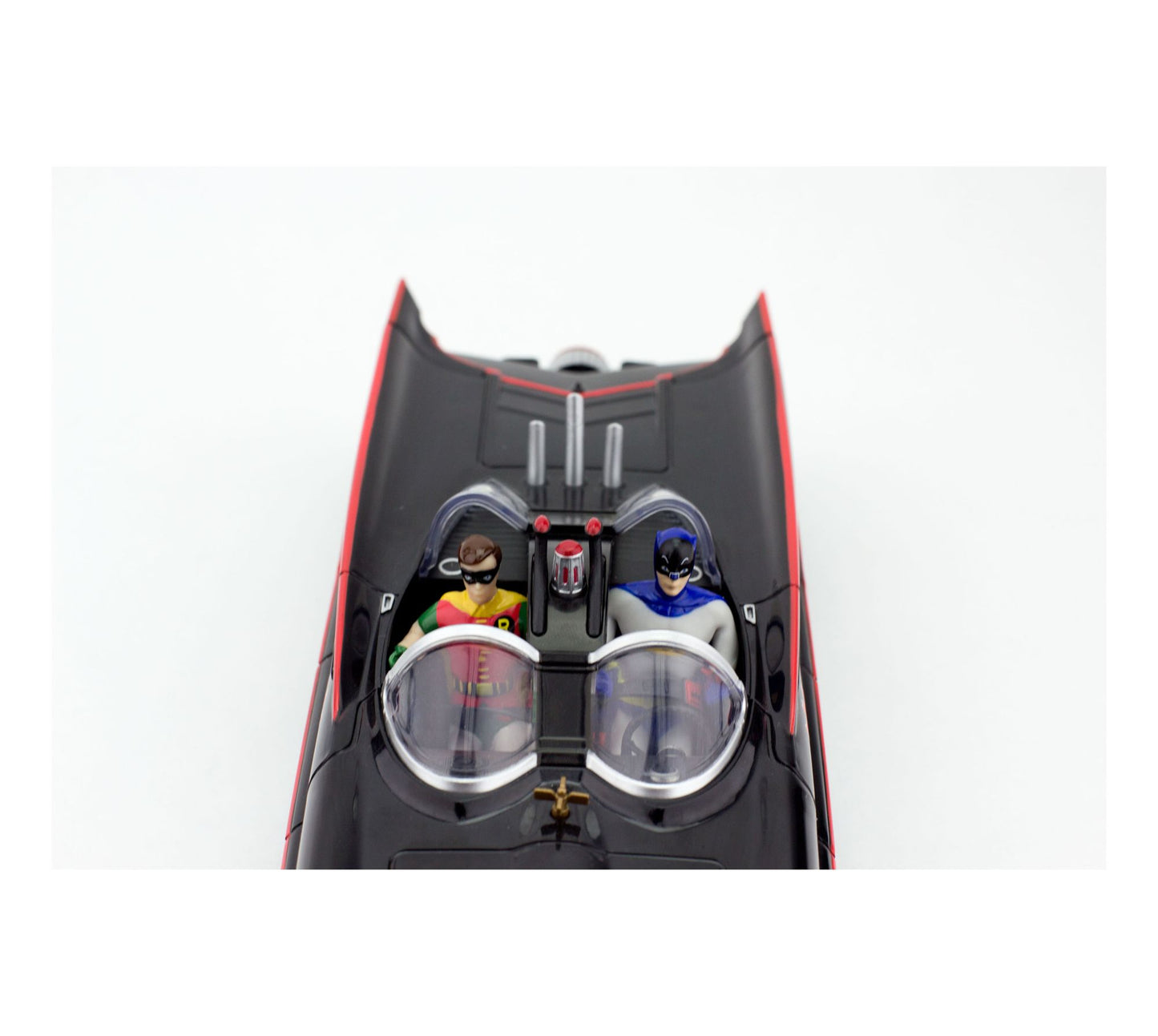 DC Comics 1966 Batmobile Car w/ Batman & Robin Mini Bendable Figures