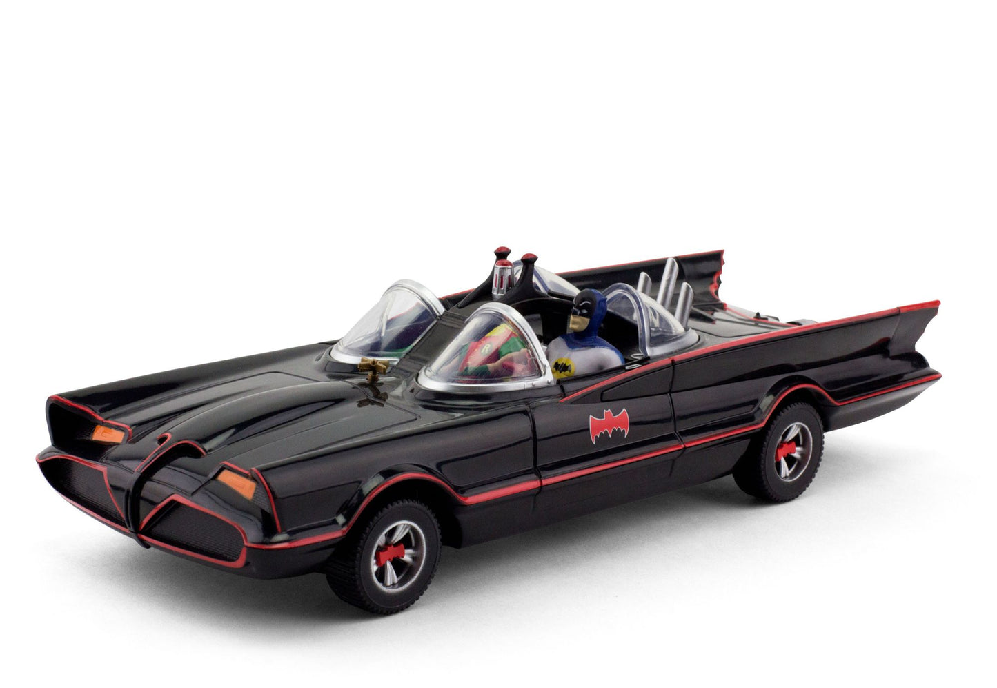 DC Comics 1966 Batmobile Car w/ Batman & Robin Mini Bendable Figures