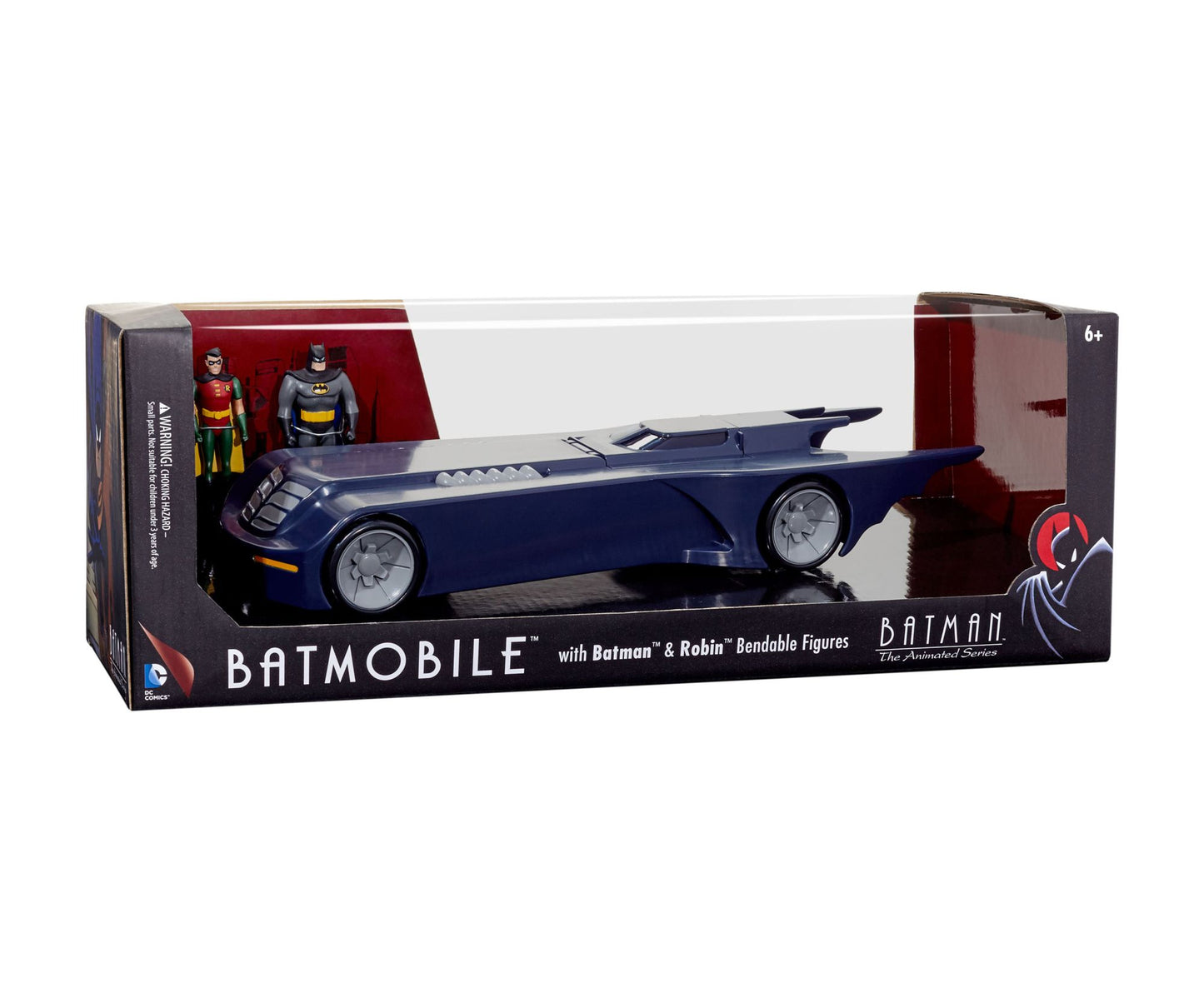 DC Comics Batman The Animated Series Batmobile Car w/ Batman & Robin Mini Bendable Figures