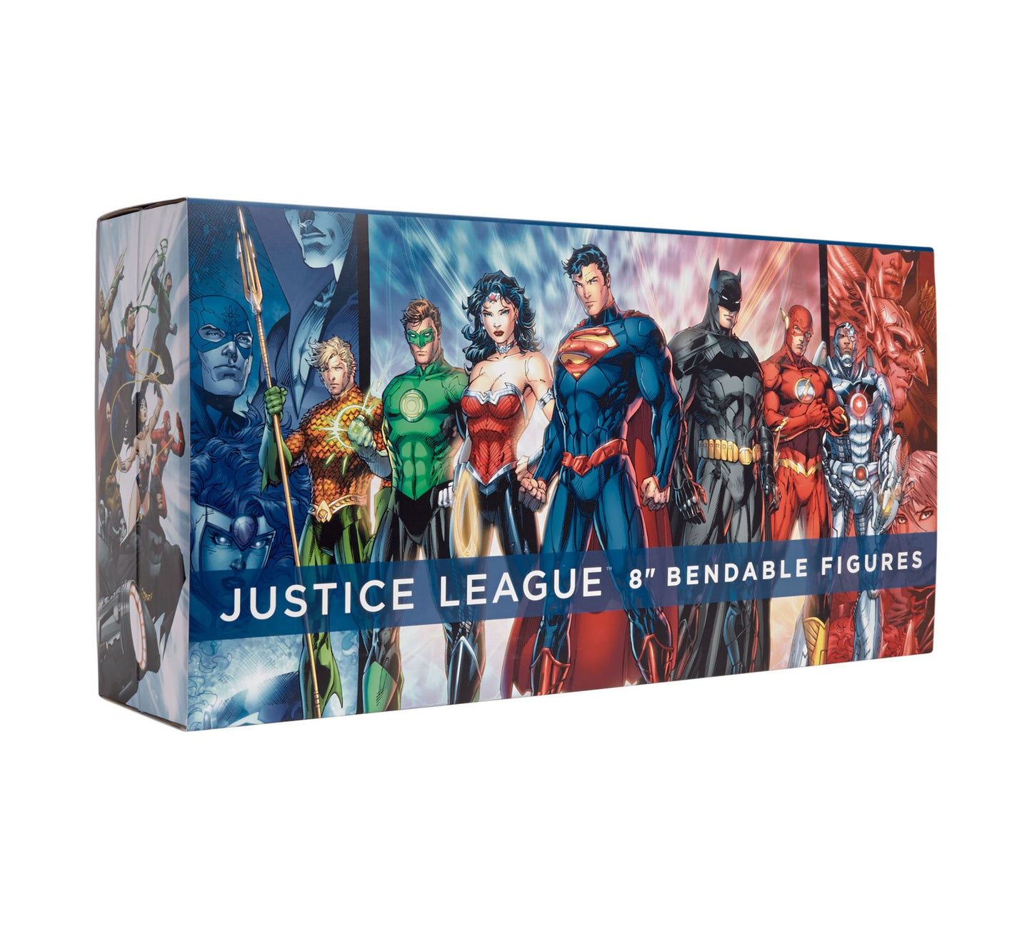 DC Comics - Justice Leauge 8" Bendable Figures Set: Batman, Superman, Wonder Woman, The Flash, Green Lantern, Aquaman, Cyborg