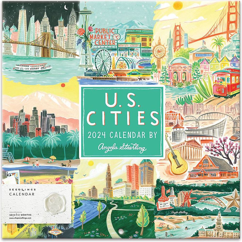 2024 Seedlings US Cities 12 Month Wall Calendar