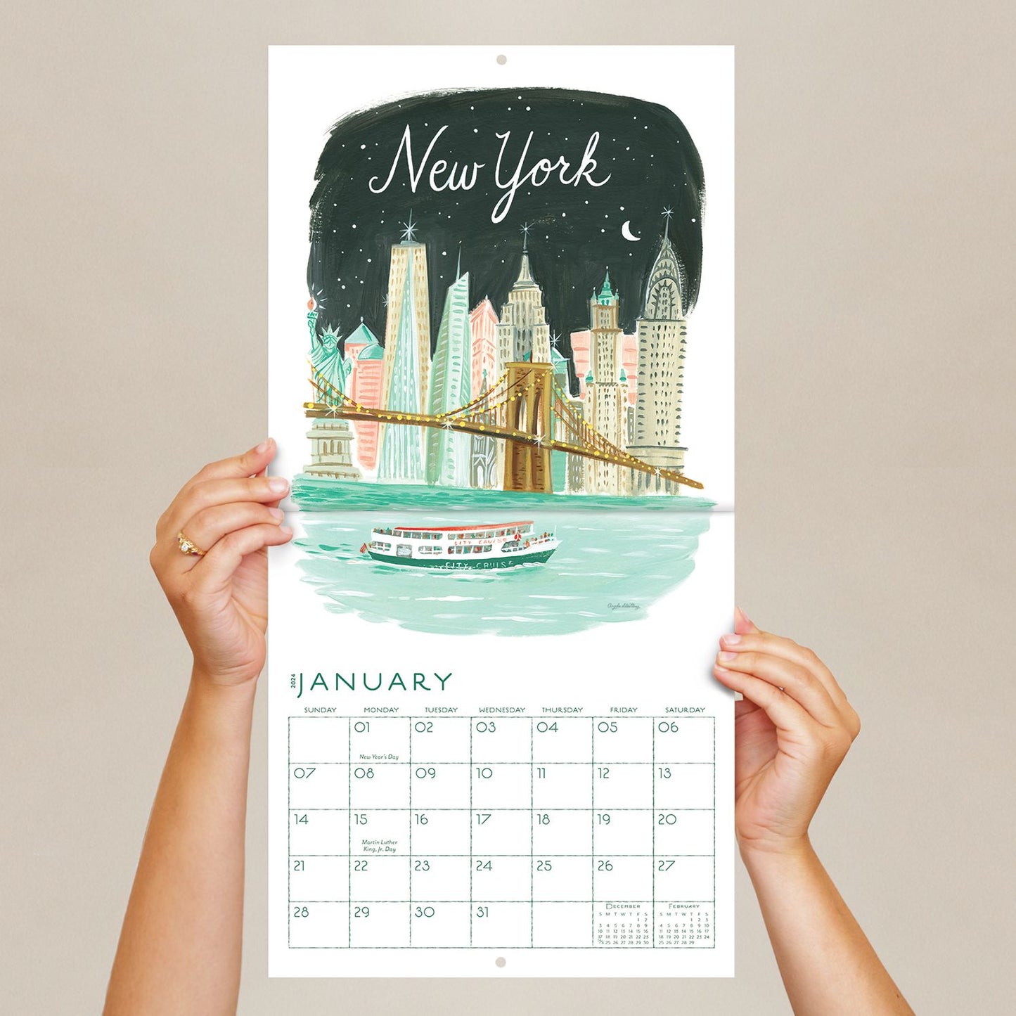 2024 Seedlings US Cities 12 Month Wall Calendar