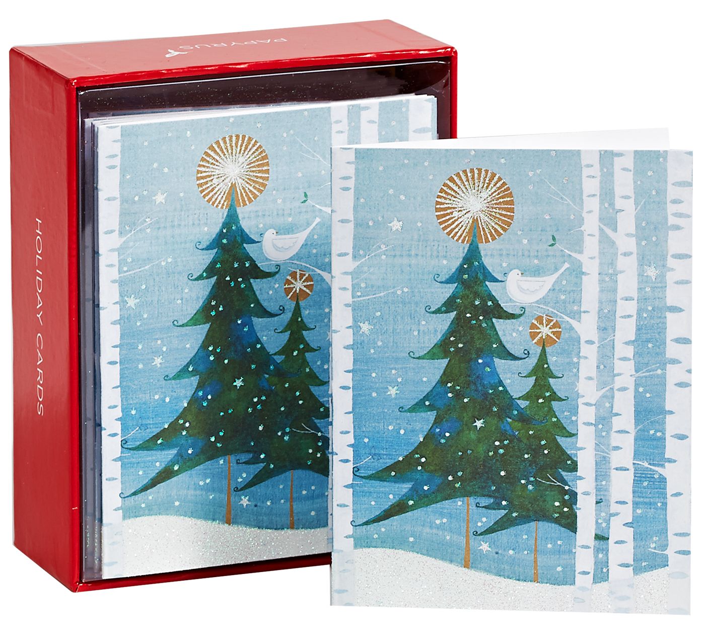Snowbird and Tree Christmas Boxed Card