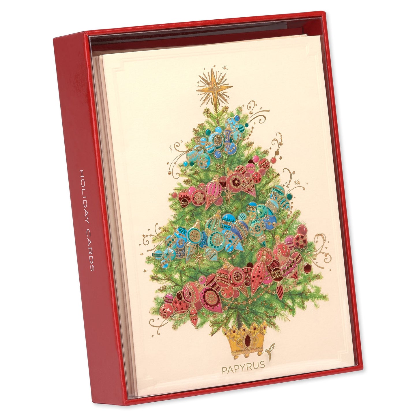 Decorative Sparkle Tree Christmas Boxed Card
