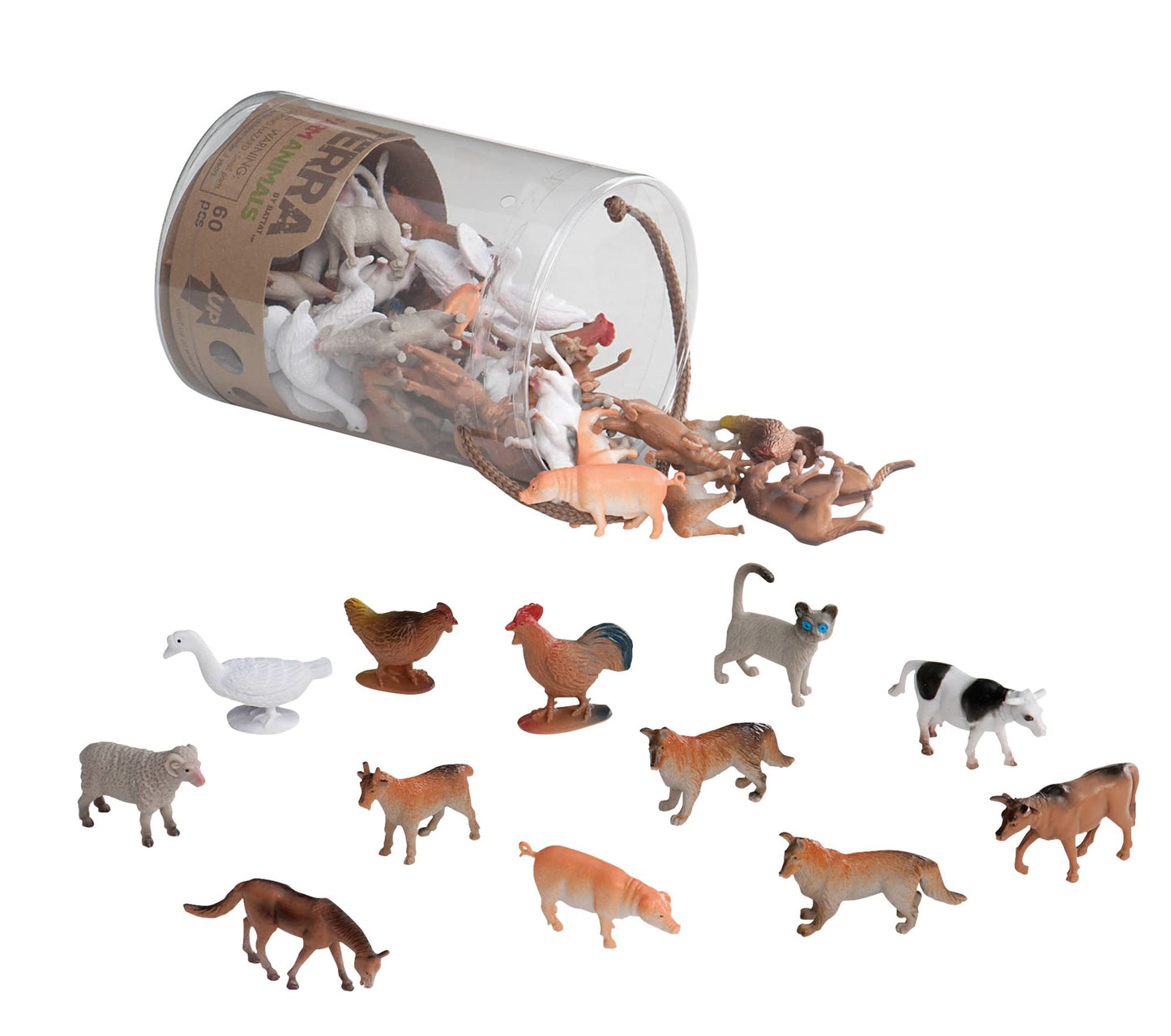 Terra Farm Animal Figures - 60 Piece Set