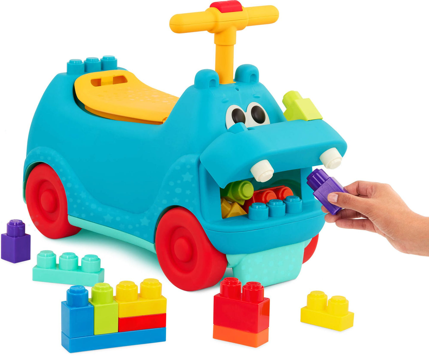 Ride-On Hippo with Blocks Ride-On & Building Blocks