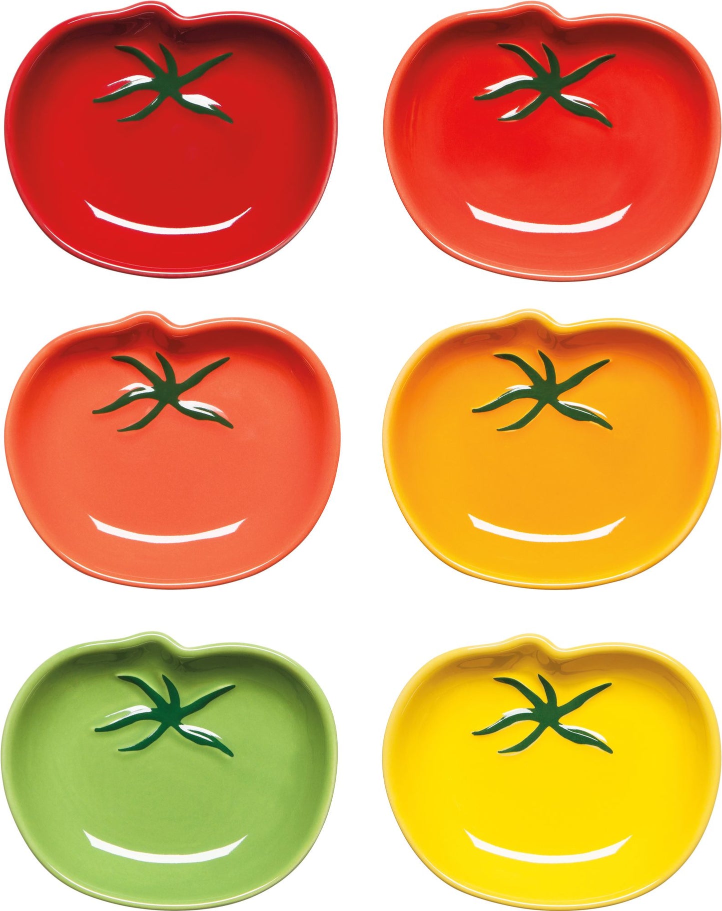 Heirloom Tomatoes Ceramic Pinch Bowls Set/6