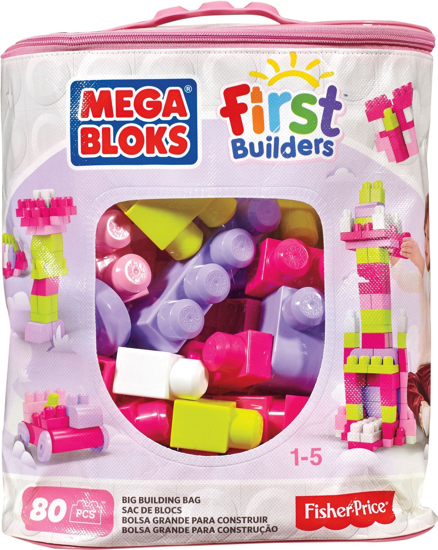 MEGA Big Building Bag- 80 PCS PINK