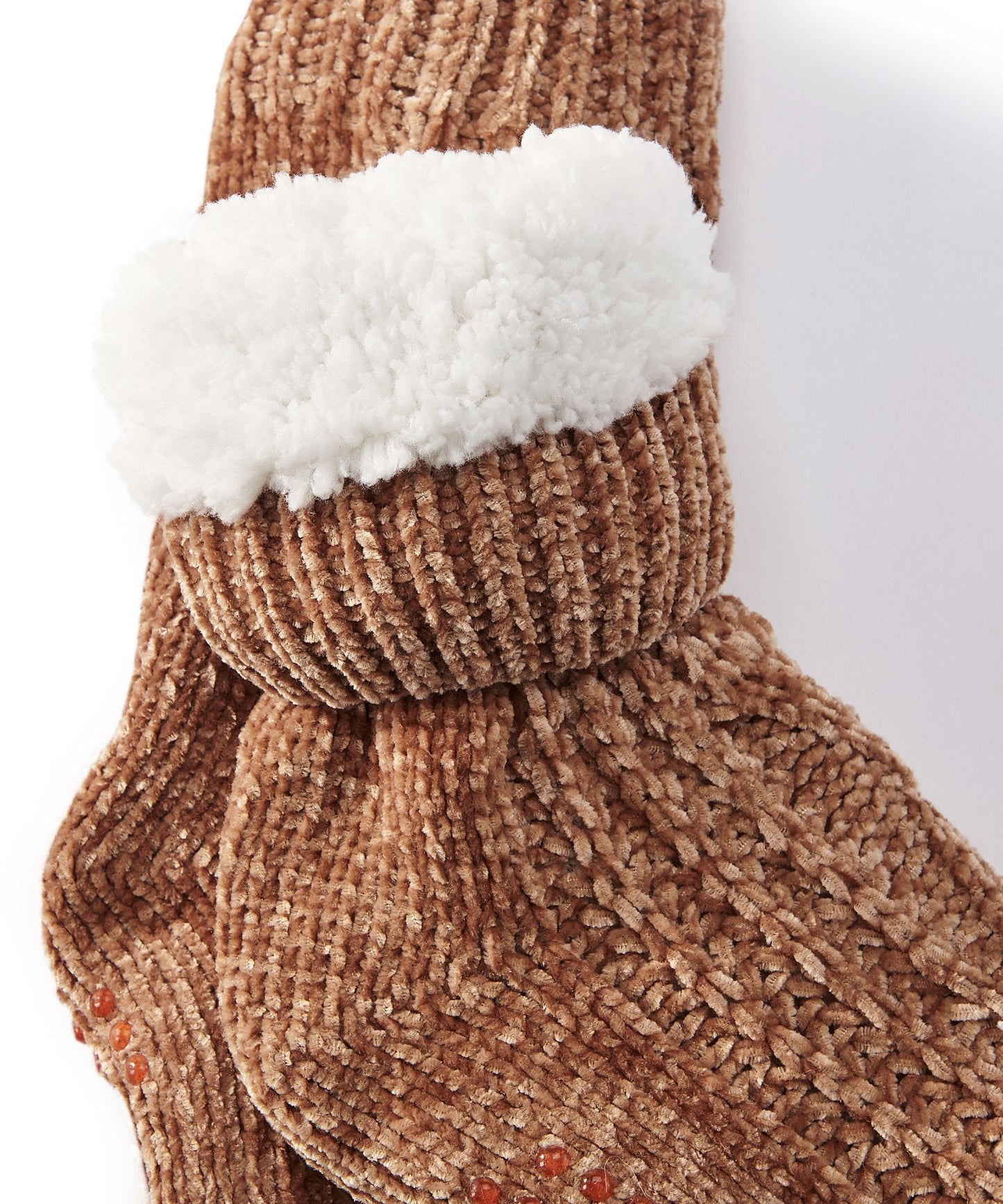 Tan Chenille Reading Sock
