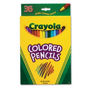 Binney & Smith 684036 Long Barrel Colored Woodcase Pencils 3.3 mm 36 Assorted Colors/set