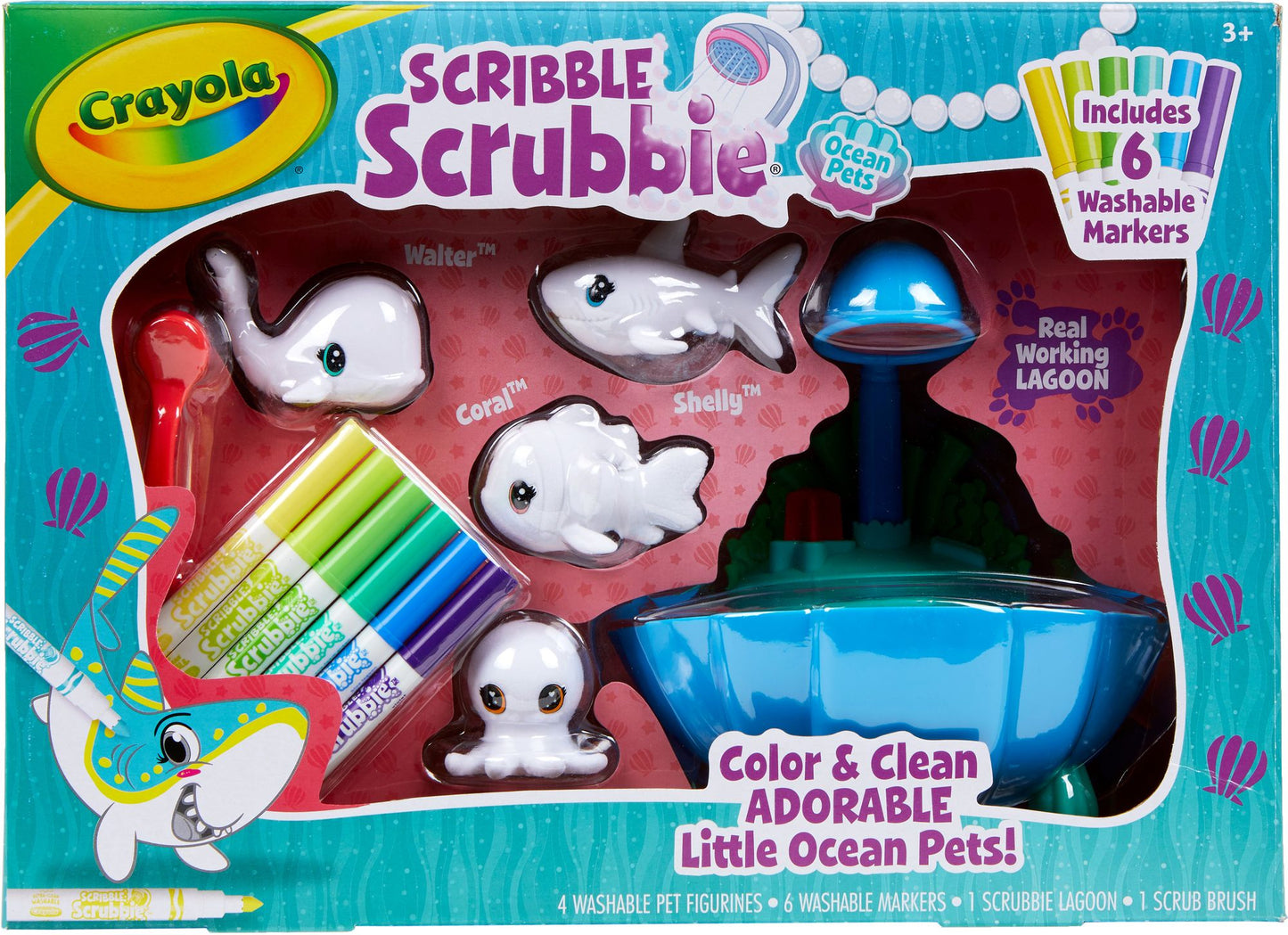 Crayola Scribble Scrubbie Pets Blue Lagoon Playset, Ocean Animals, Gift, Ages 3, 4, 5, 6
