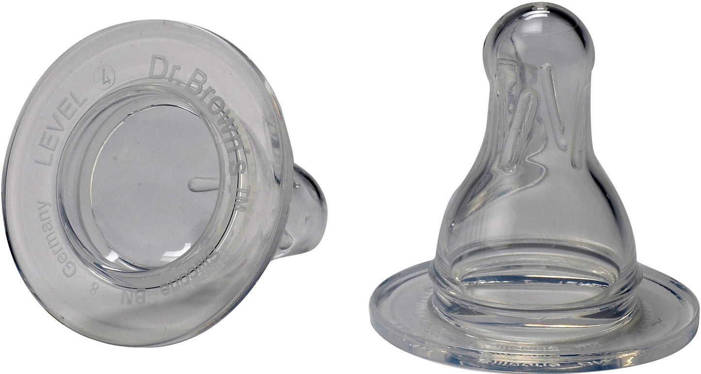 Dr. Browns Level-4 Silicone Nipple 2 Pack (BPA FREE)