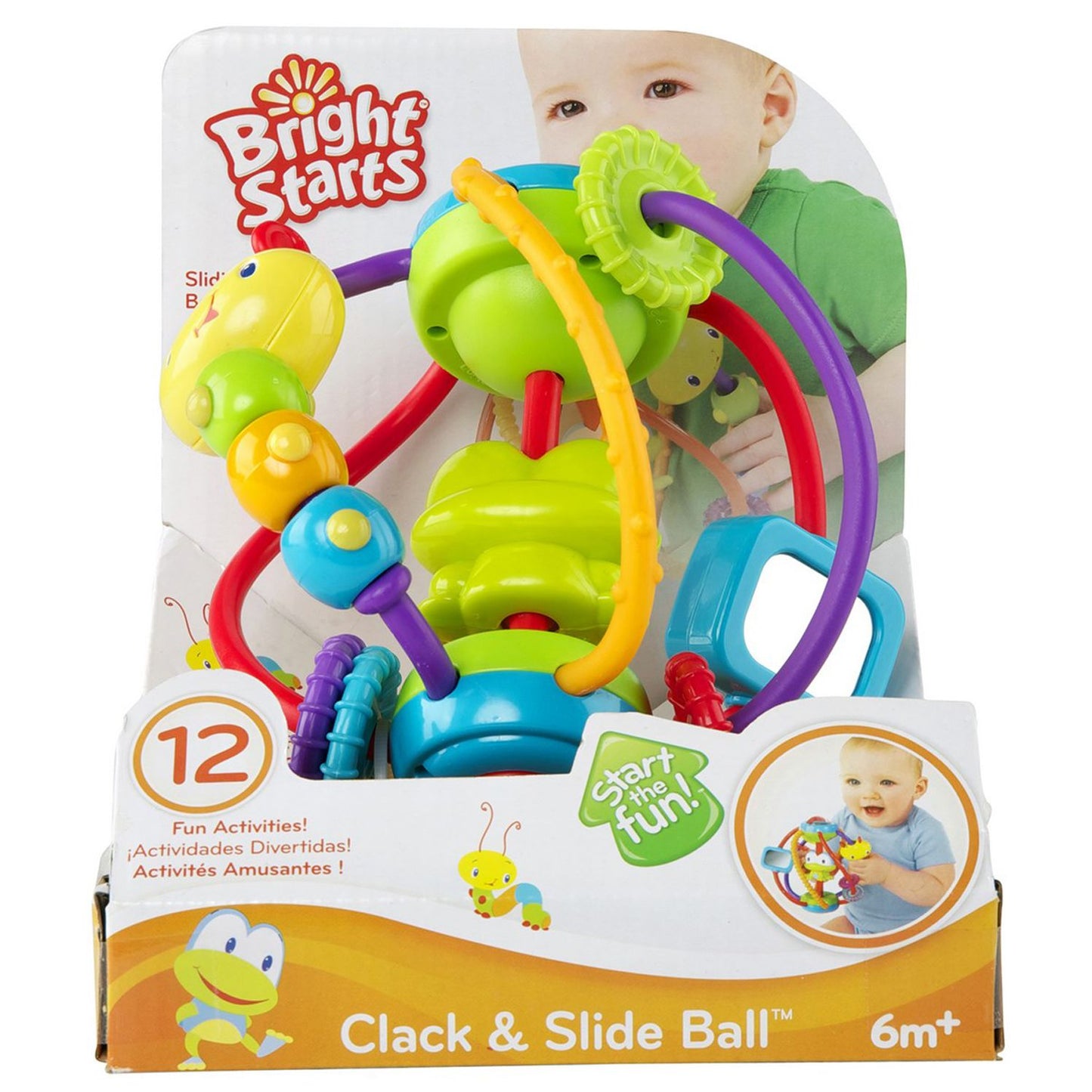Bright Starts Clack and Slide Activity Ball Baby Toy