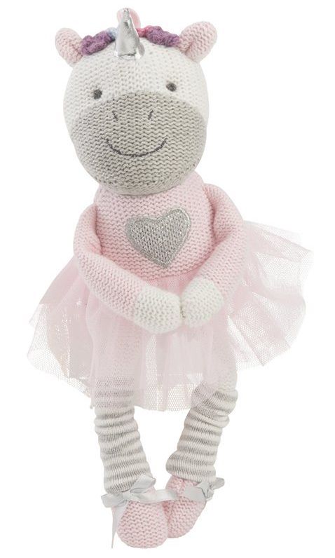 Knitted unicorn plush toy - 10"