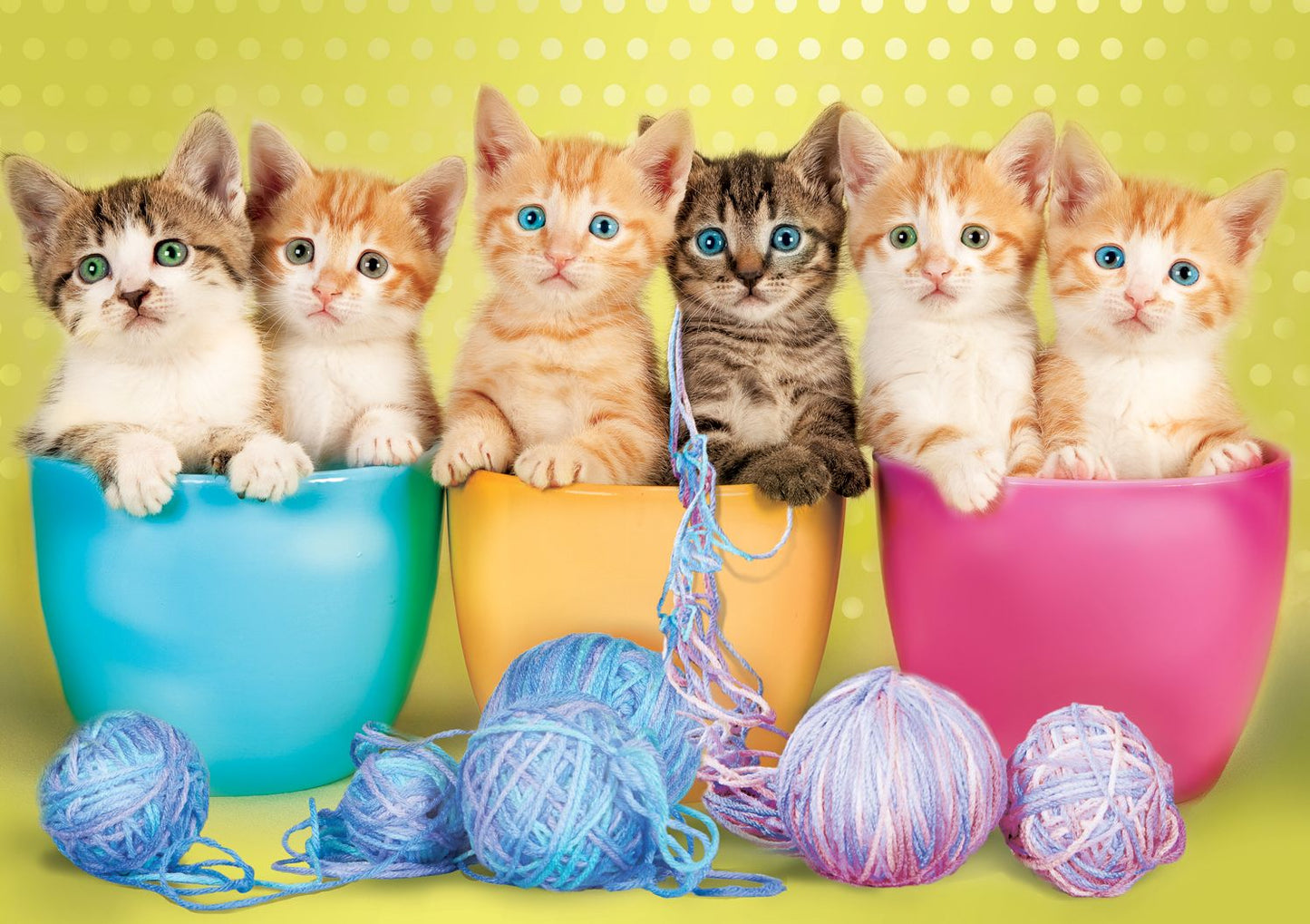 300pc Large piece Adorable Animals Kittens in Cups #2702
