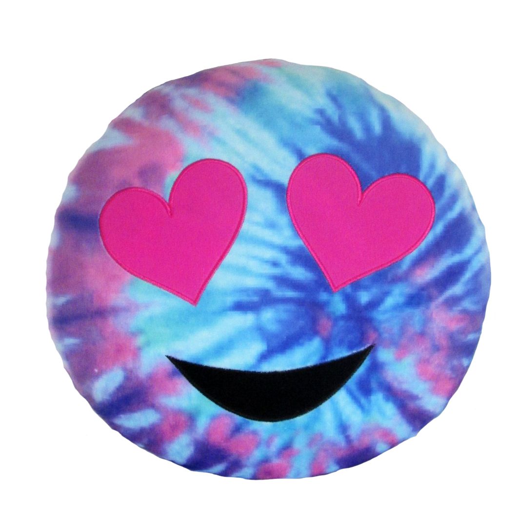 Emoji Tie-Die Large Pillow - Heart Eyes