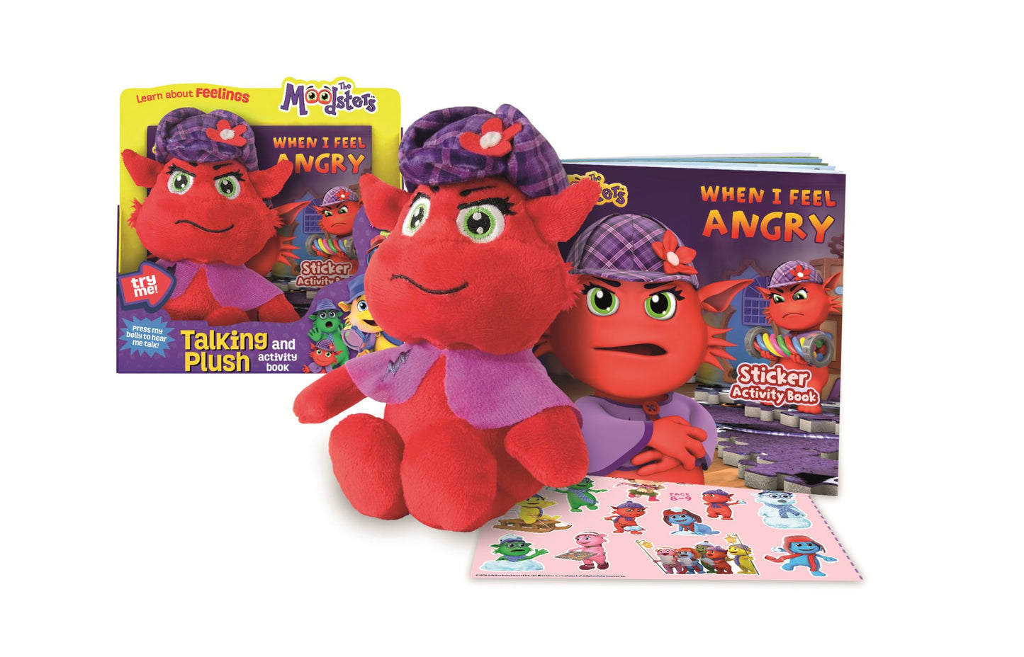 Moodsters Plush w sound amp; activity book - Razzy