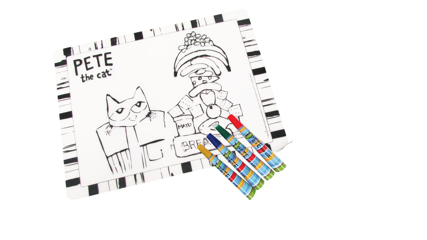Pete The Cat-Placemat w/ 4 washable markers