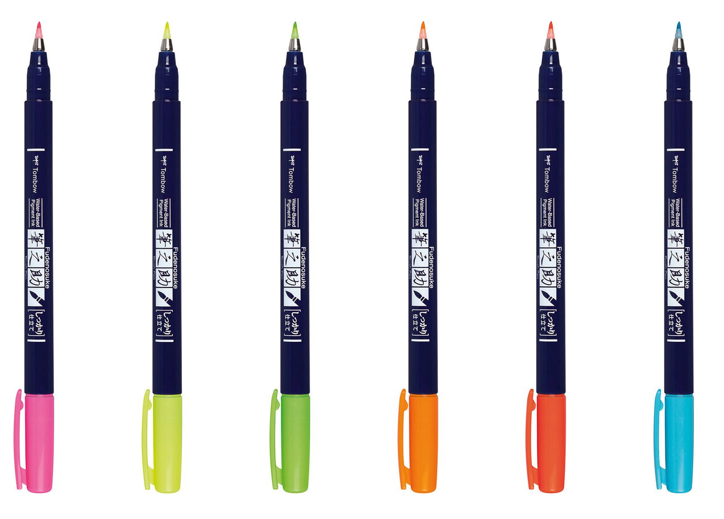Fudenosuke Neon Brush Pen, 6PK