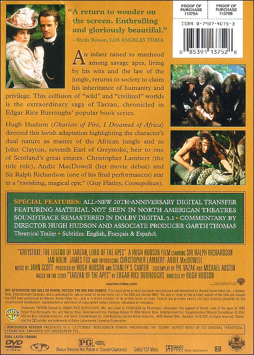 Greystoke: The Legend of Tarzan, Lord of the Apes