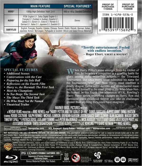 Harry Potter and the Goblet of Fire [Blu-ray]