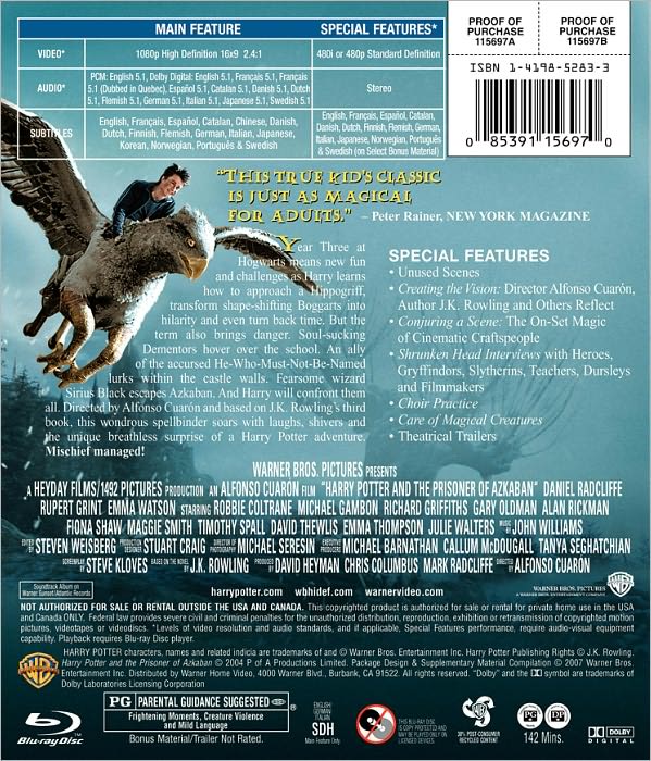 Harry Potter and the Prisoner of Azkaban [Blu-ray]