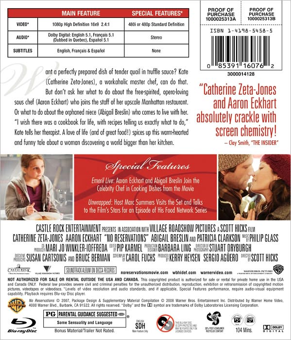 No Reservations [Blu-ray]