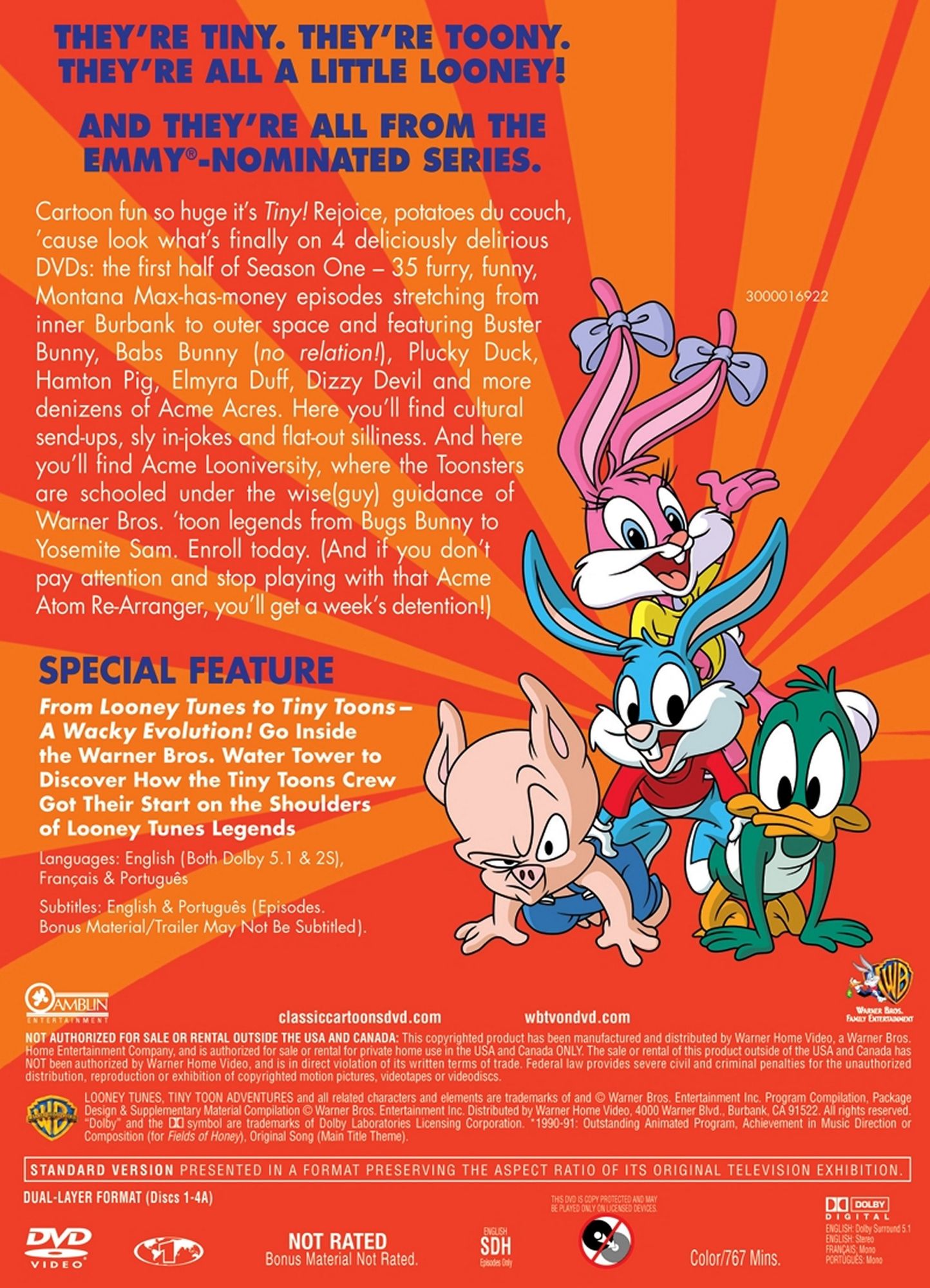 Tiny Toon Adventures: Season 1, Vol. 1 [4 Discs]
