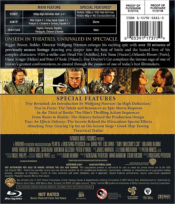 Troy [WS] [Unrated Director's Cut] [Blu-ray]