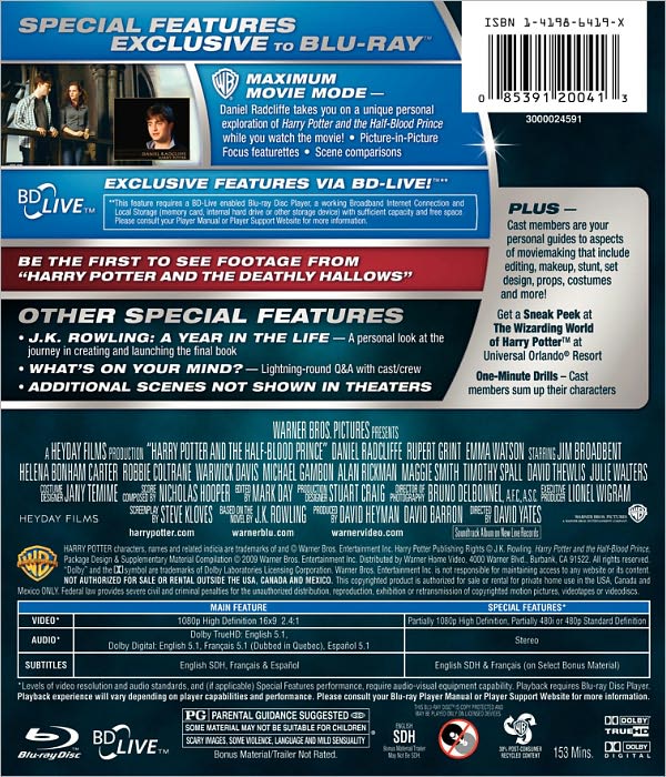 Harry Potter and the Half-Blood Prince [Special Edition] [2 Discs] [Blu-ray]