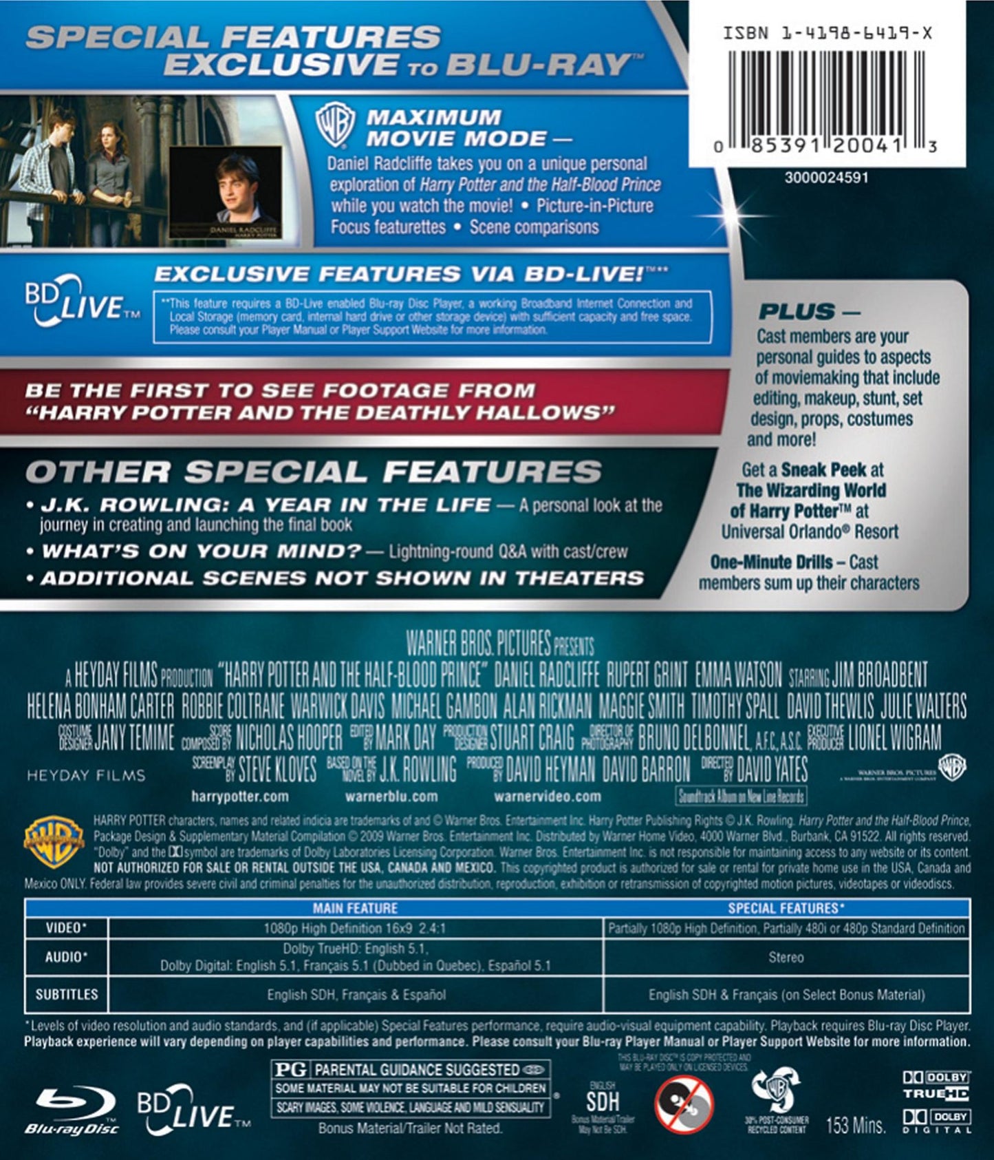 Harry Potter and the Half-Blood Prince [Special Edition] [2 Discs] [Blu-ray]