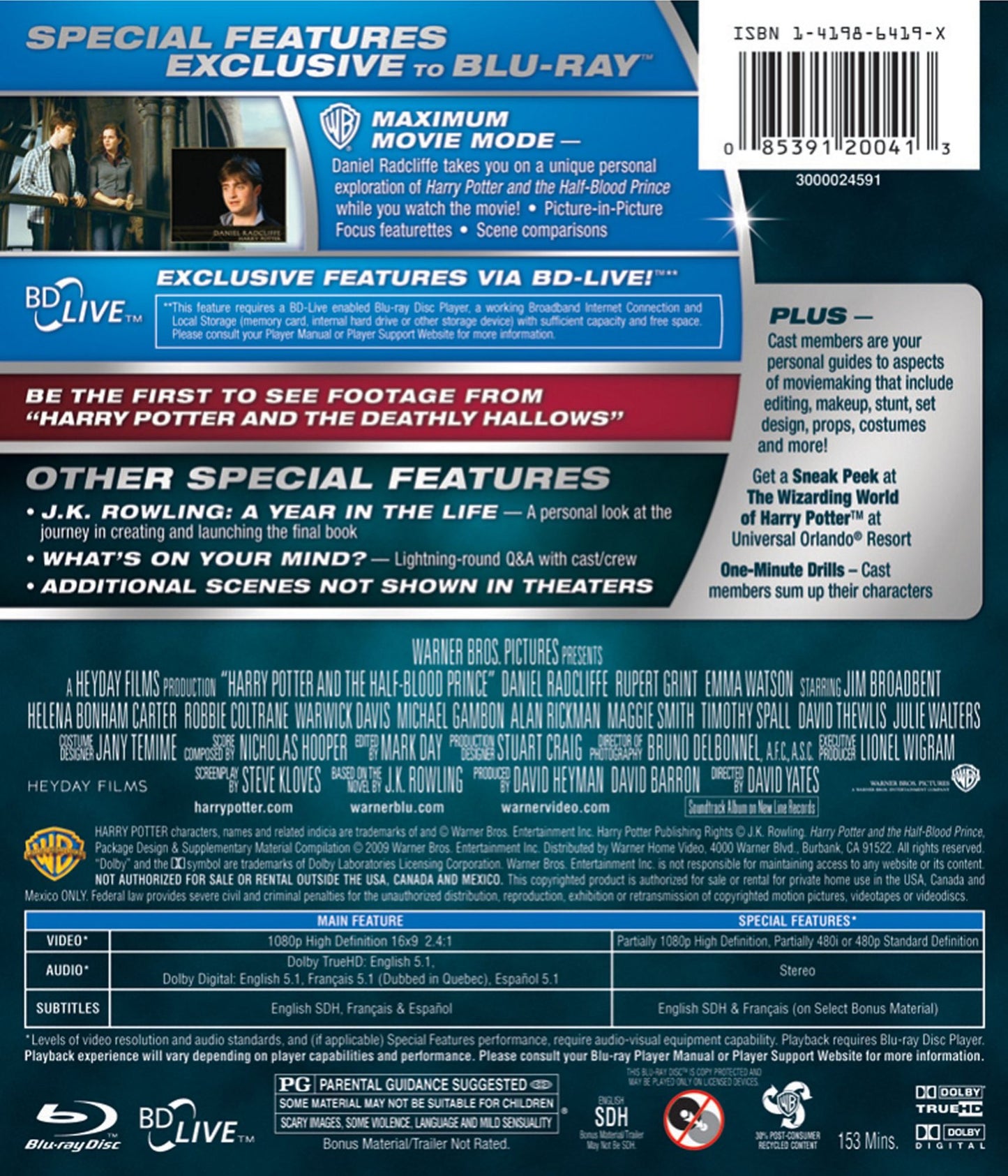 Harry Potter and the Half-Blood Prince [Special Edition] [2 Discs] [Blu-ray]