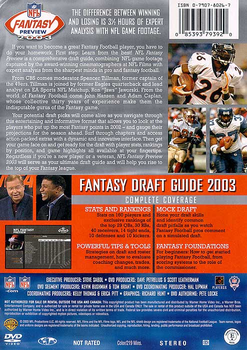NFL Fantasy Preview 2003: Draft Guide [2 Discs]