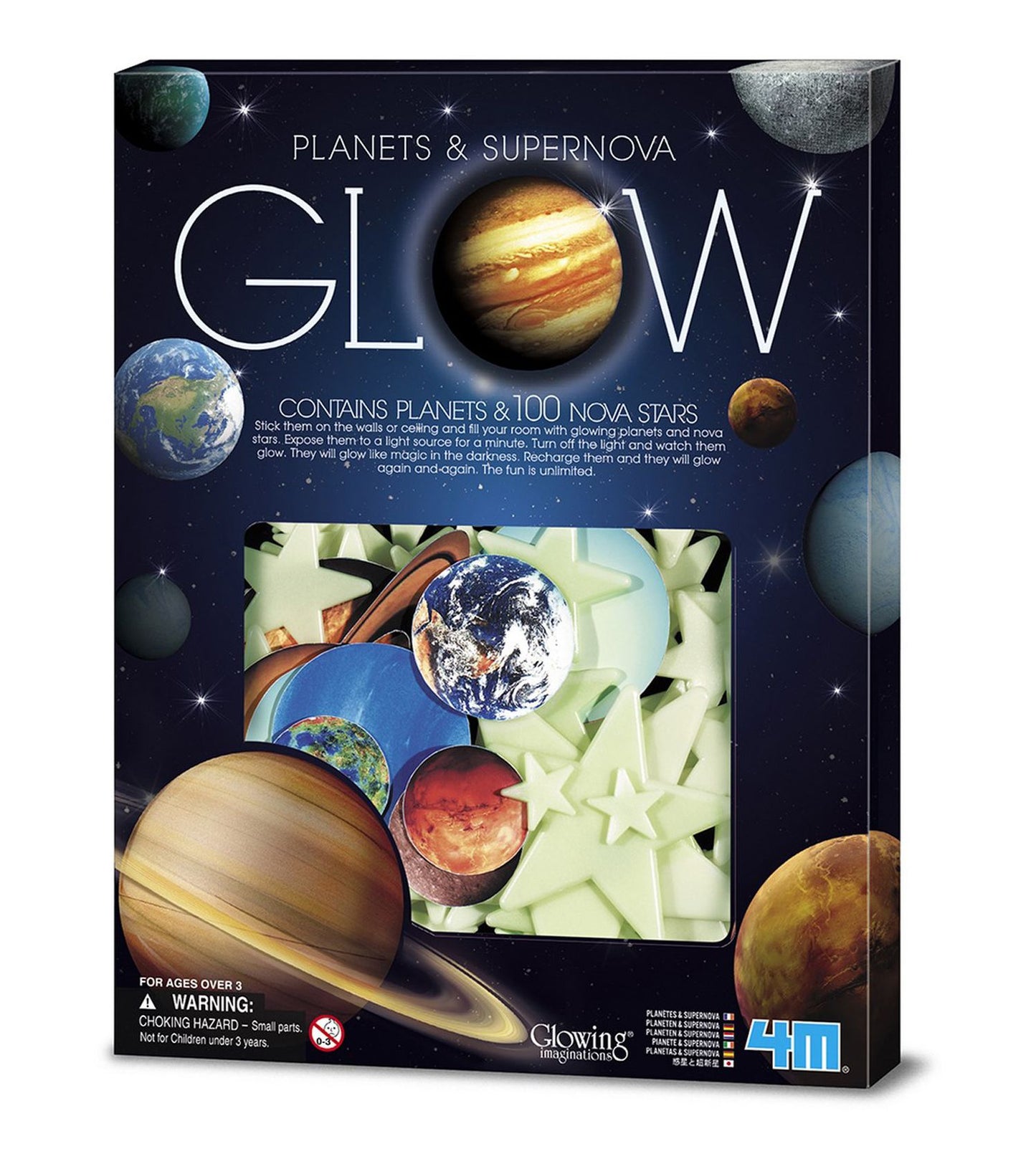 4M Glow-In-The-Dark Planets & Supernova Stars Wall & Ceiling Stick-ons