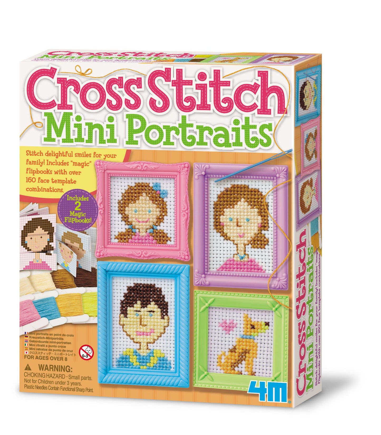 4M Cross Stitch Craft Sewing Kit - Mini Portraits