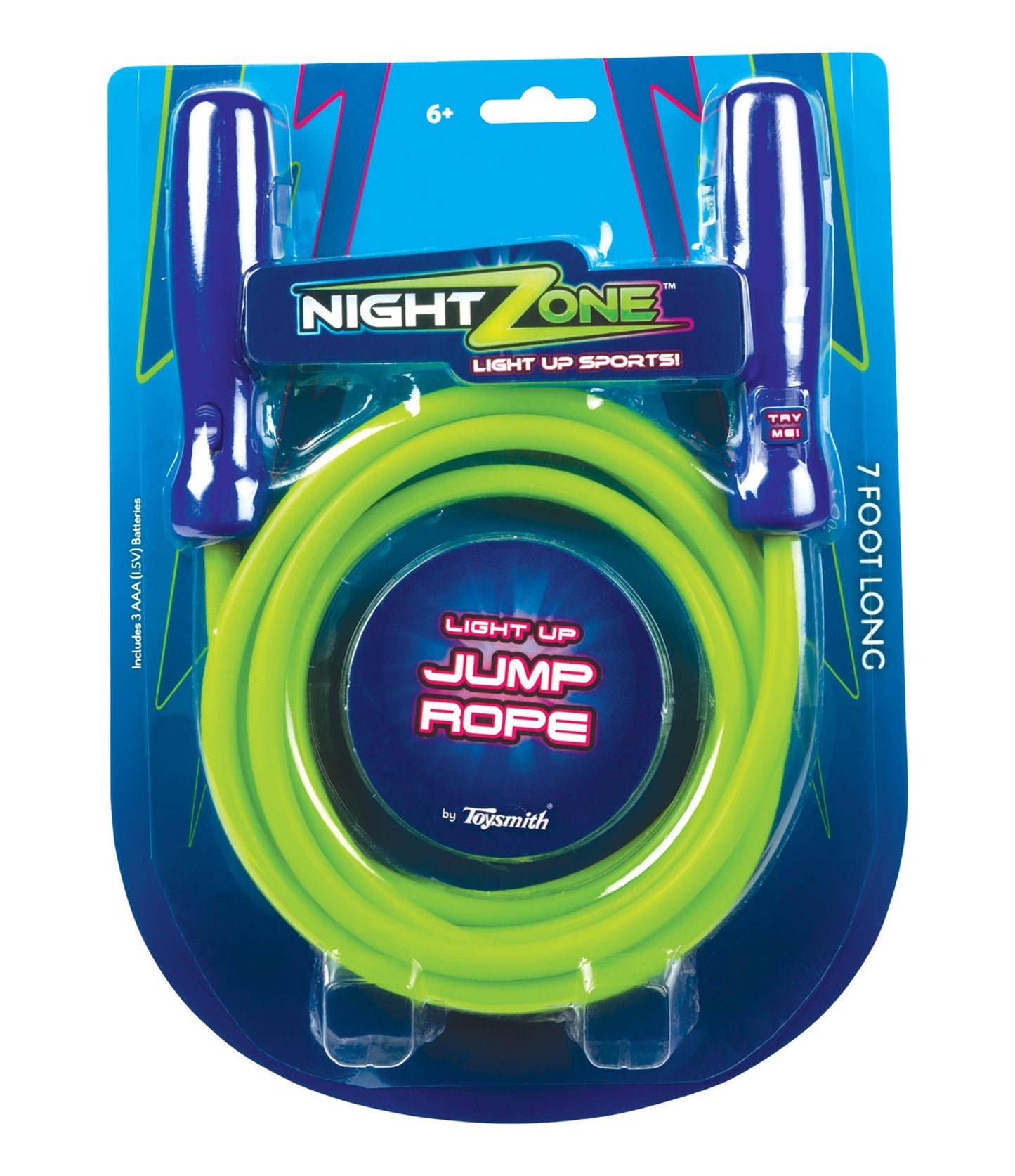 Toysmith Nightzone Light Up Jump Rope - Colors May Vary (green & purple)