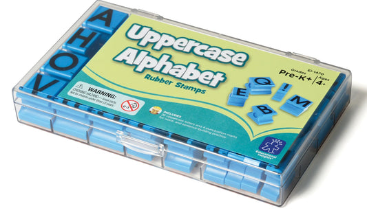 EDUCATIONAL INSIGHTS EI-1470 STAMPS UPPERCASE ALPHABET-IN CLEAR PLASTIC CASE