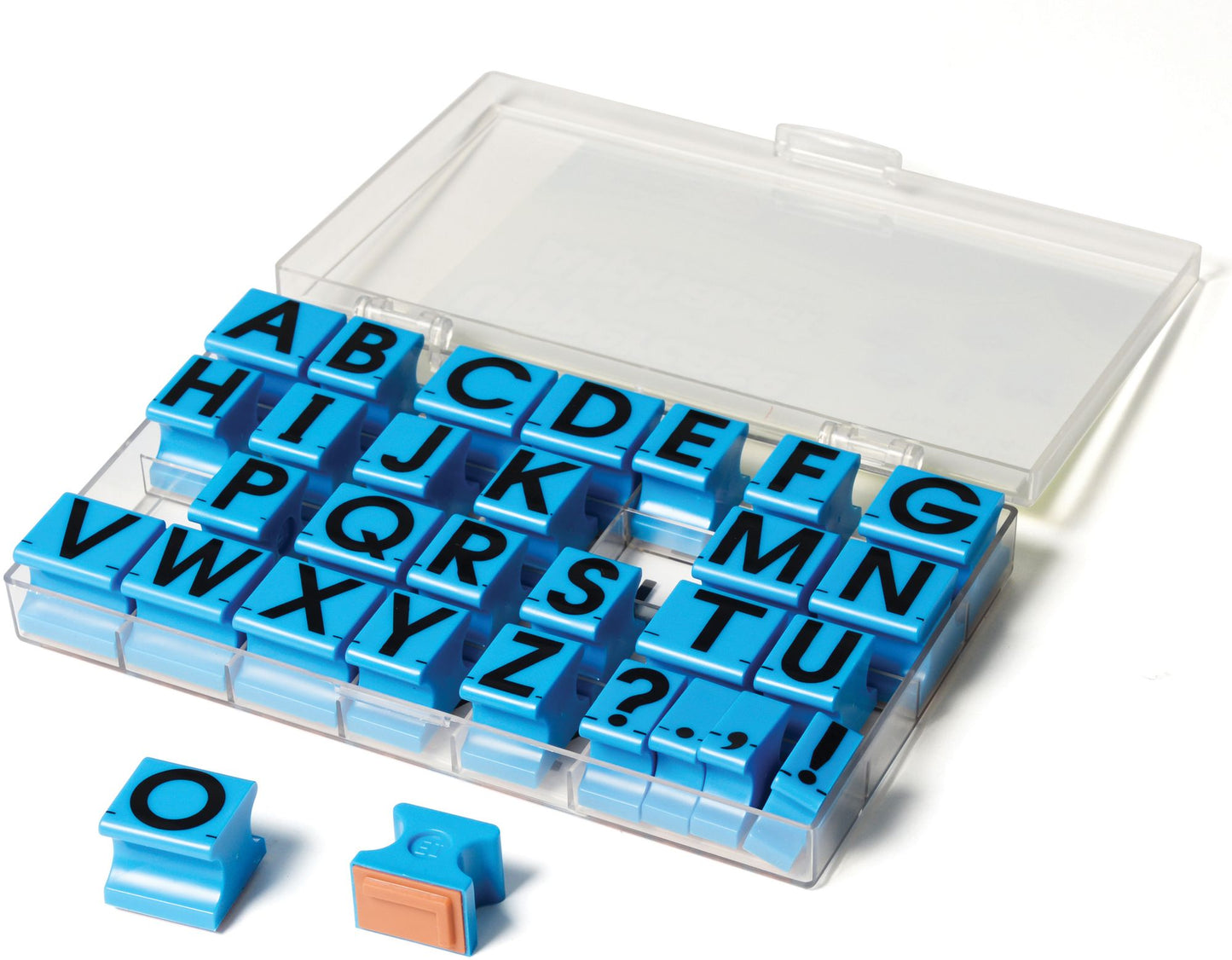EDUCATIONAL INSIGHTS EI-1470 STAMPS UPPERCASE ALPHABET-IN CLEAR PLASTIC CASE