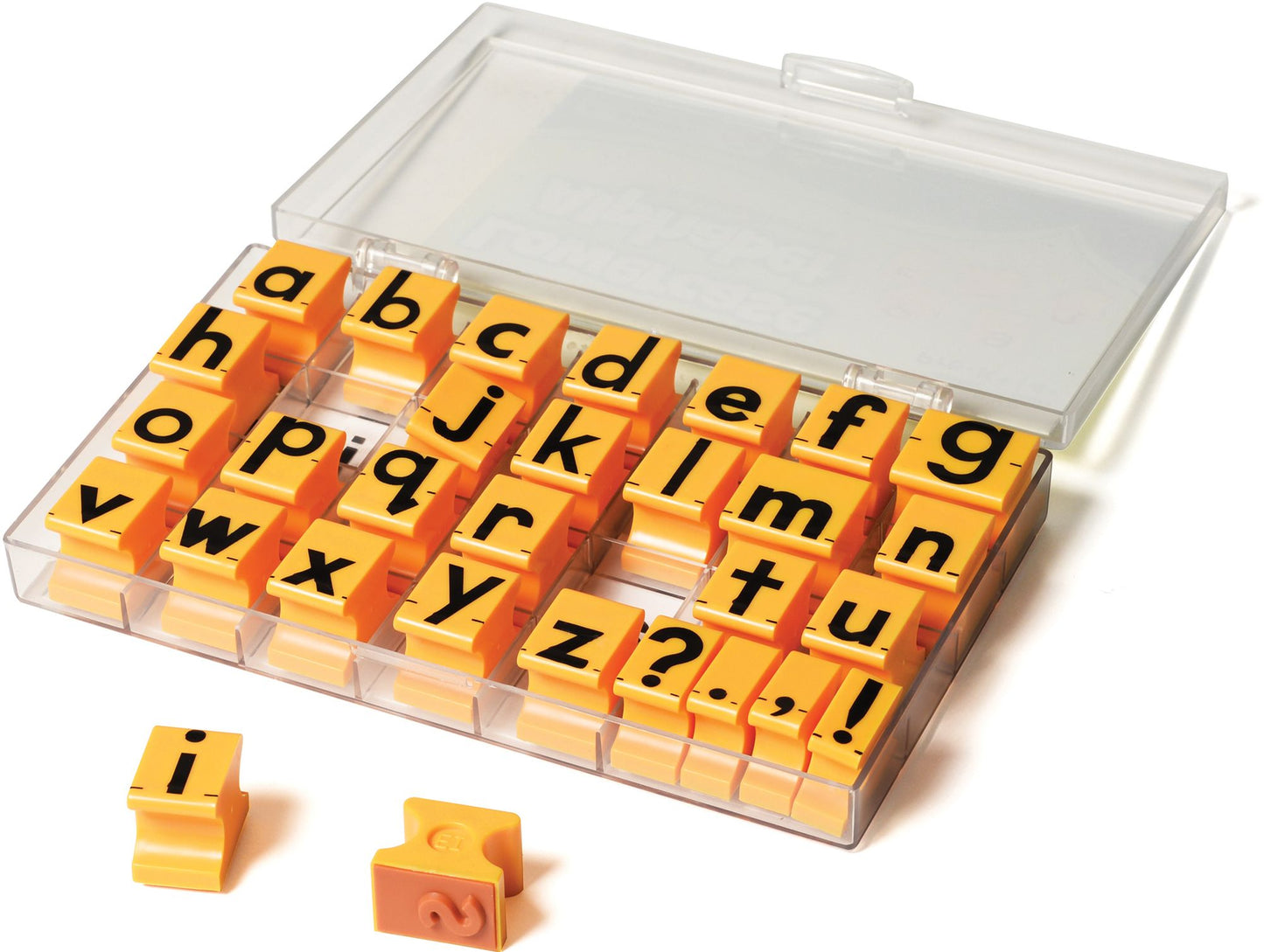 EDUCATIONAL INSIGHTS EI-1471 STAMPS LOWERCASE ALPHABET-IN CLEAR PLASTIC CASE