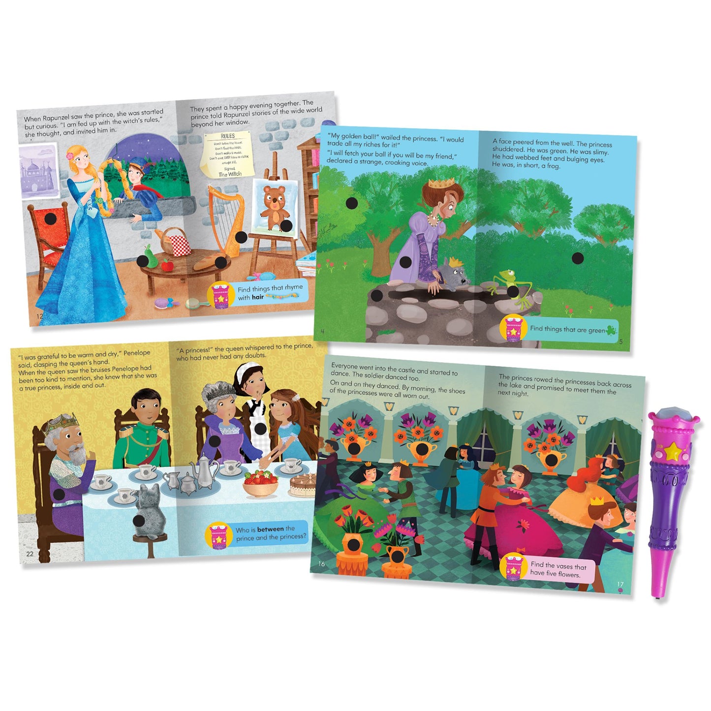Educational Insights 2325 Hot Dots Jr. Princess Fairy Tales Interactive Storybook Set