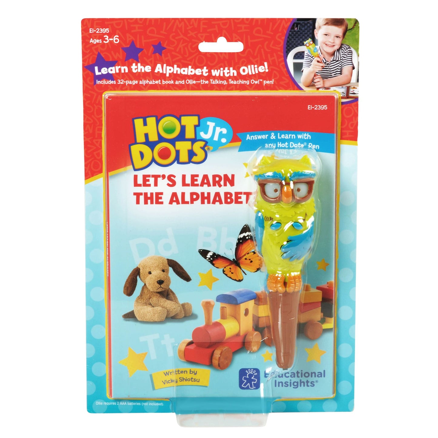 Educational Insights Hot Dots Jr. Let's Learn the Alphabet Interactive Book and Pen Set